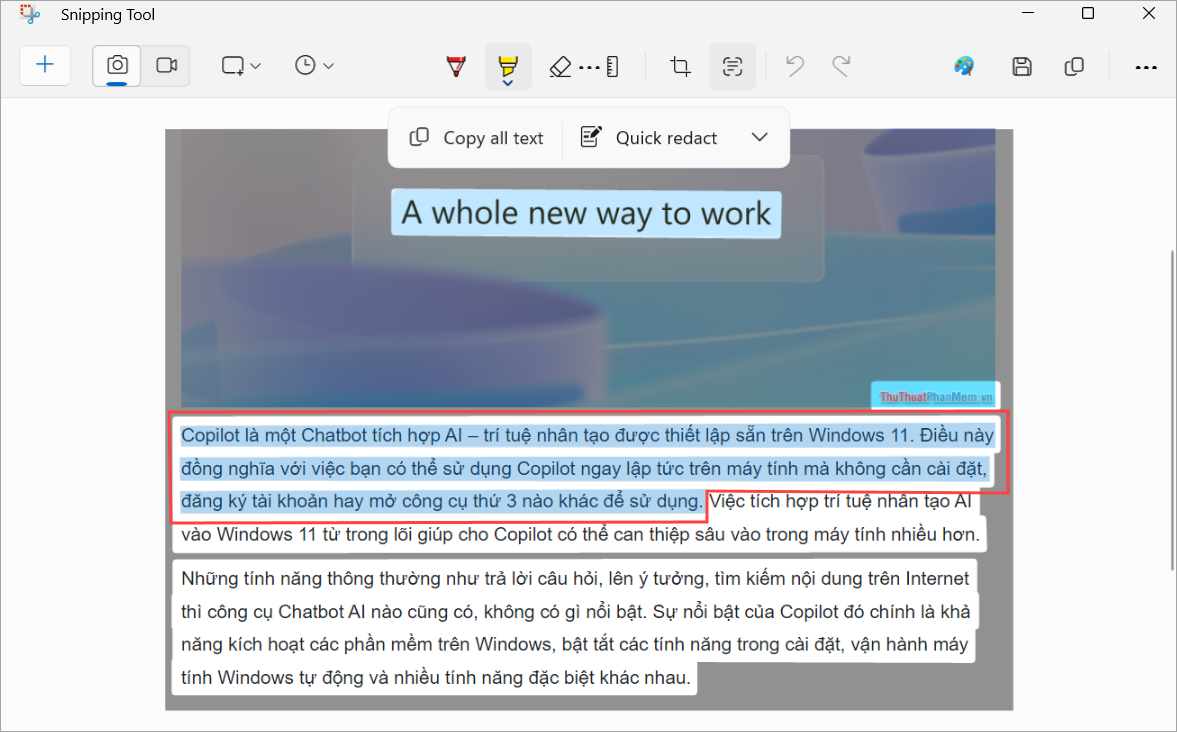 How to convert images to text with free Snipping Tools on Windows Picture 10