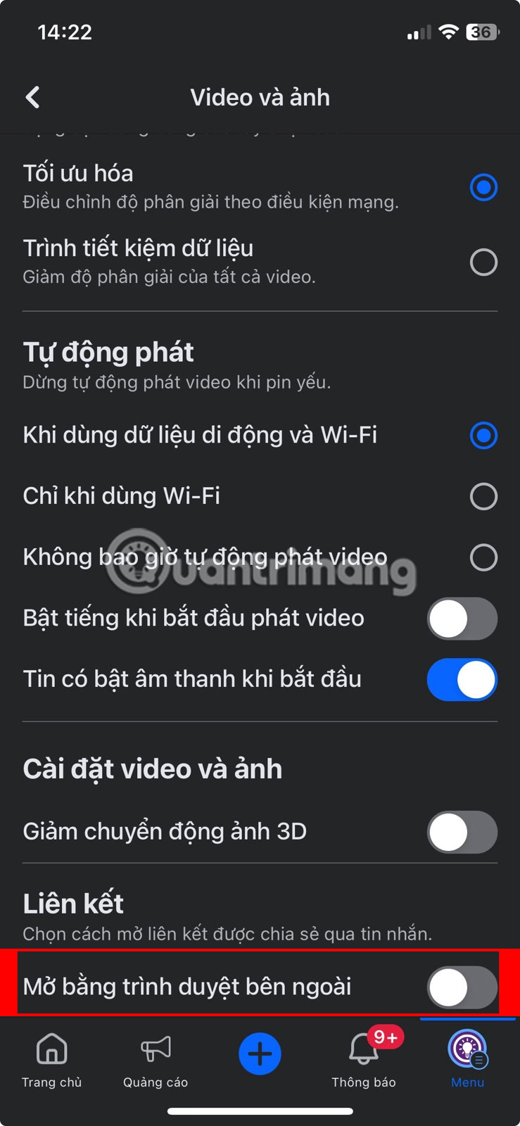 How to disable Facebook browser Picture 7
