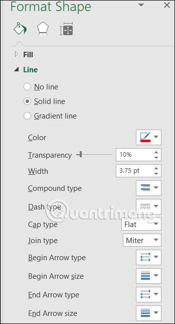 How to draw straight lines and arrows in Excel - Draw shapes in Excel Picture 4