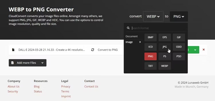 How to easily convert DALL-E 3 WebP images to JPG or PNG Picture 3