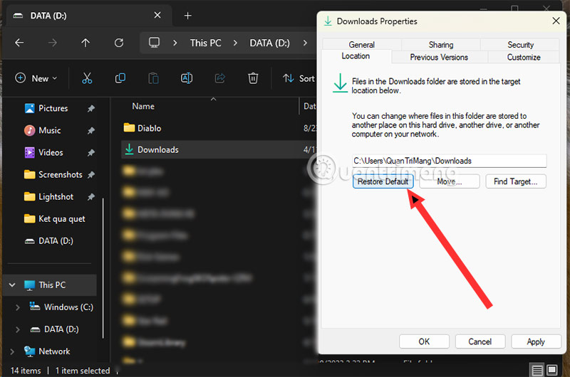 How to move the Download folder to another drive on Windows 11 Picture 8