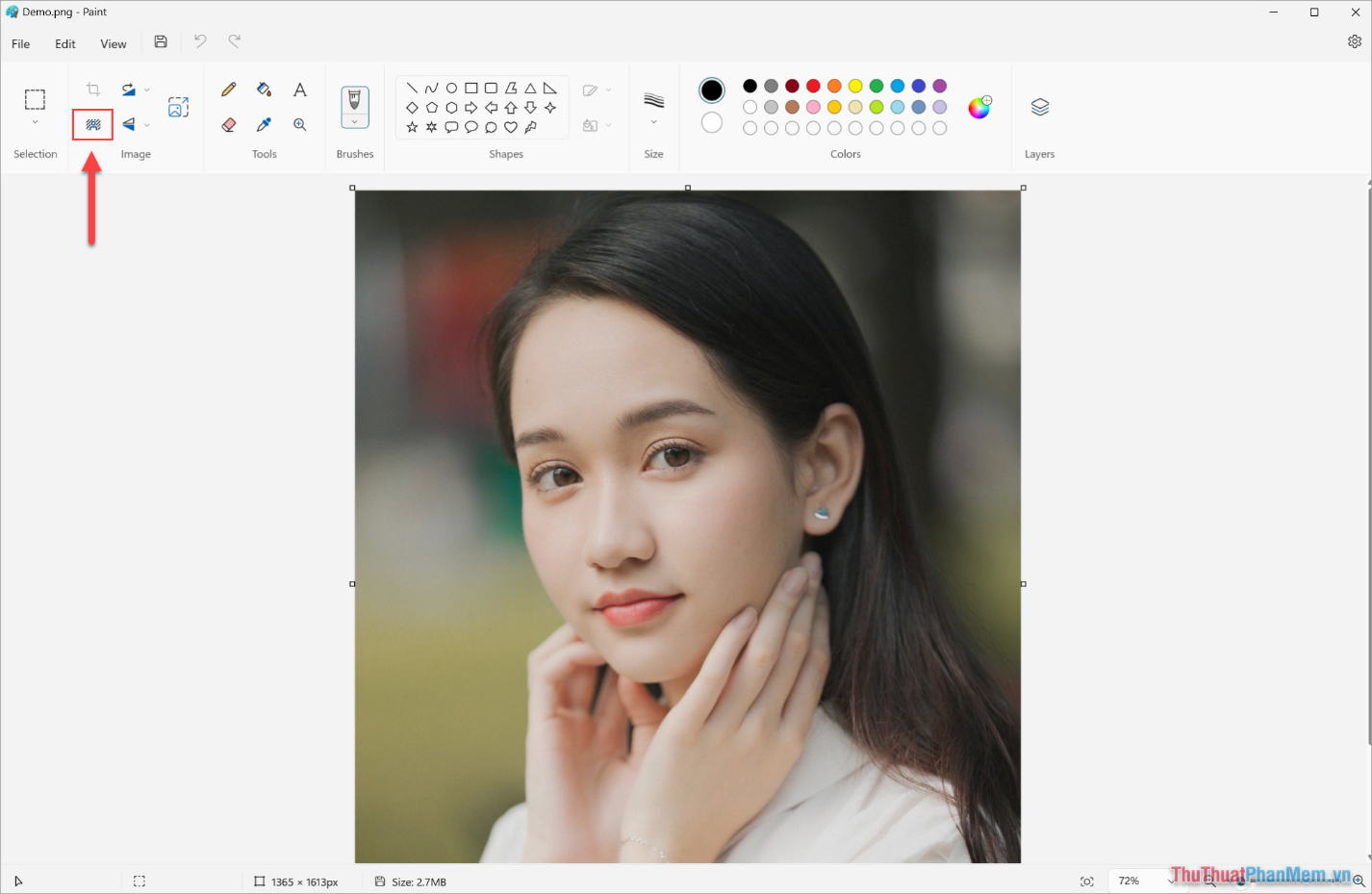 How to separate backgrounds and remove image fonts using Paint available on Windows Picture 6