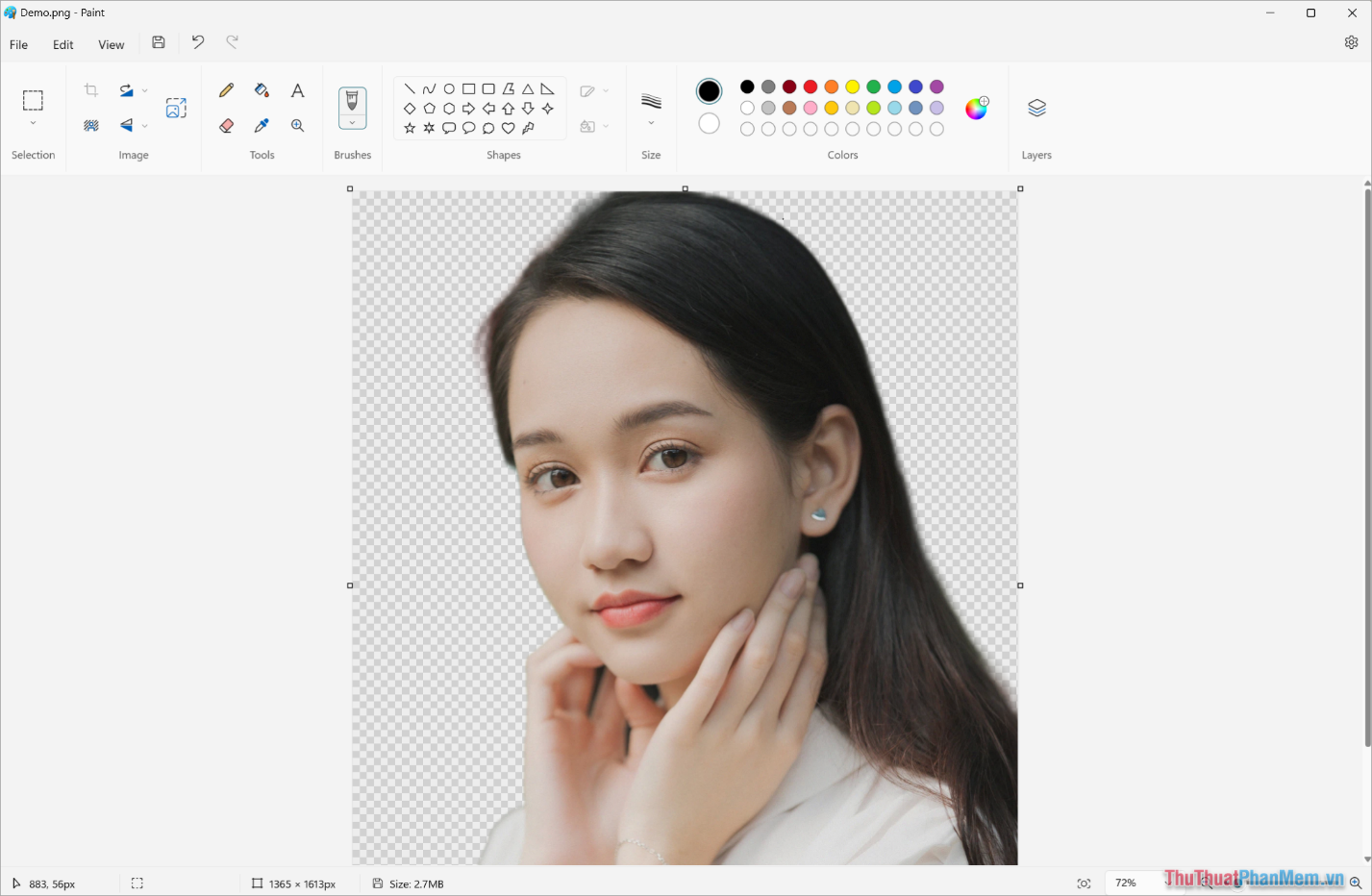 How to separate backgrounds and remove image fonts using Paint available on Windows Picture 7