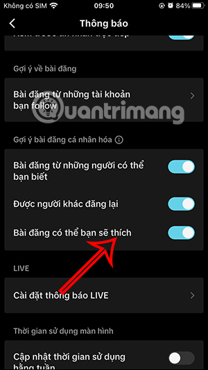 How to turn off likeable post notifications on TikTok Picture 5