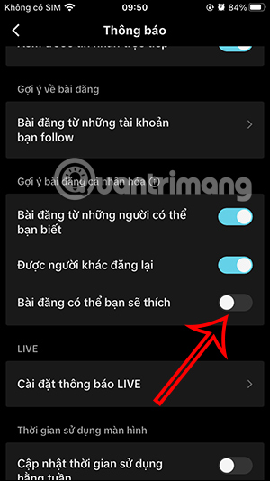 How to turn off likeable post notifications on TikTok Picture 6