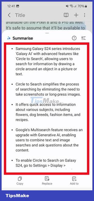 How to use Note Assist on Galaxy S24 Picture 4