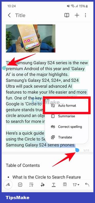 How to use Note Assist on Galaxy S24 Picture 6