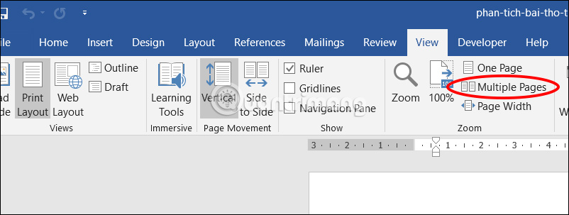 How To View Multiple Pages In Word At The Same Time Tipsmake