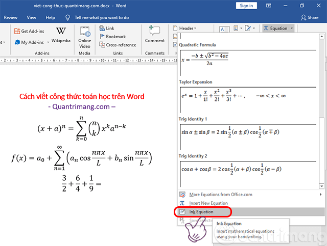 How to write mathematical formulas in Word very easily Picture 7