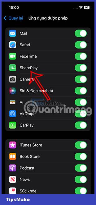 Instructions for blocking SharePlay on iPhone from automatically turning on Picture 6