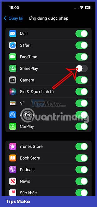 Instructions for blocking SharePlay on iPhone from automatically turning on Picture 7