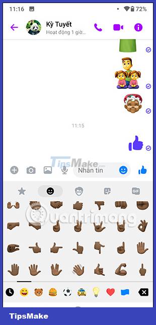 Instructions for changing emoji color on Messenger Picture 13