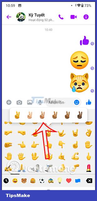 Instructions for changing emoji color on Messenger - TipsMake.com