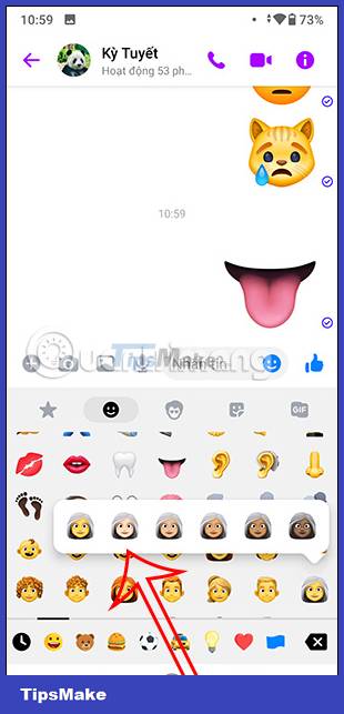 Instructions for changing emoji color on Messenger - TipsMake.com