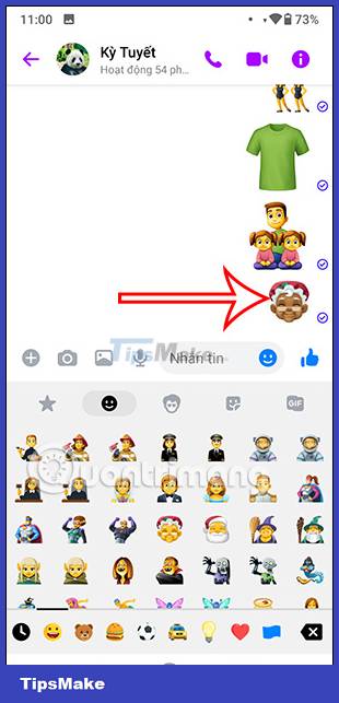 Instructions for changing emoji color on Messenger - TipsMake.com