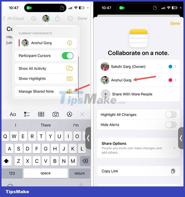 Instructions for collaborating on notes in FaceTime Picture 8