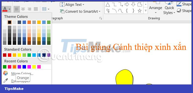 Instructions for creating curvy text in PowerPoint Picture 1