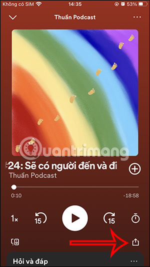 Instructions for sharing Spotify podcasts by playtime Picture 4