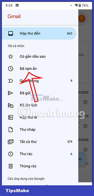 Instructions for snoozing emails in Gmail Picture 14