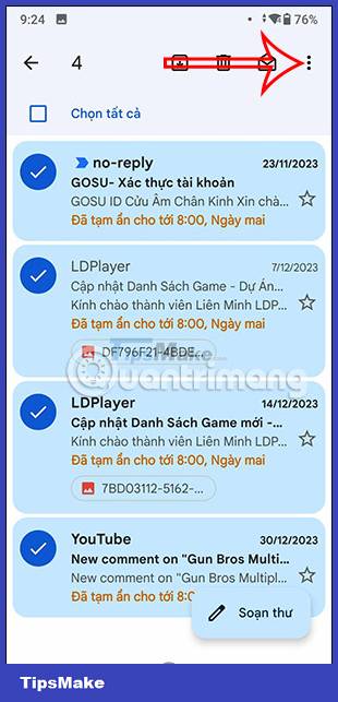 Instructions for snoozing emails in Gmail Picture 16