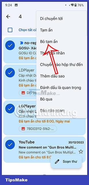 Instructions for snoozing emails in Gmail Picture 17