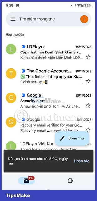 Instructions for snoozing emails in Gmail Picture 8