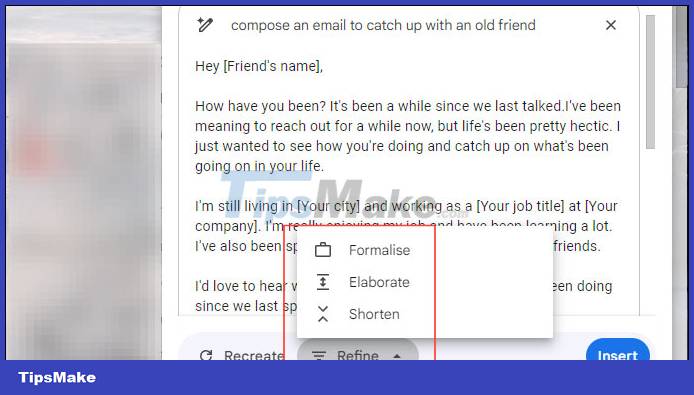 Instructions for using Gemini in Gmail Picture 4
