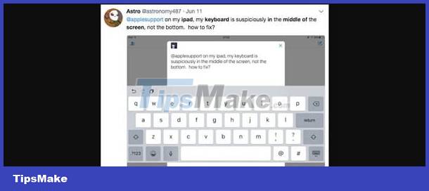 Learn how to fix when the iPad keyboard jumps to the middle of the screen Picture 1