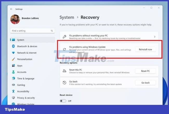 New feature helps reinstall Windows 11 from Windows Update Picture 1