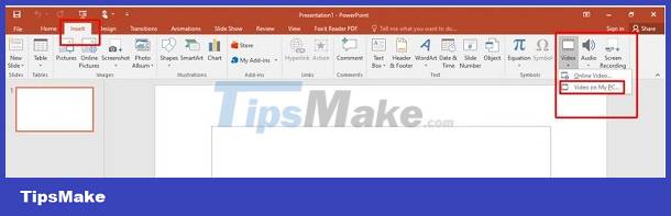 PowerPoint cannot insert MP4 videos - TipsMake.com