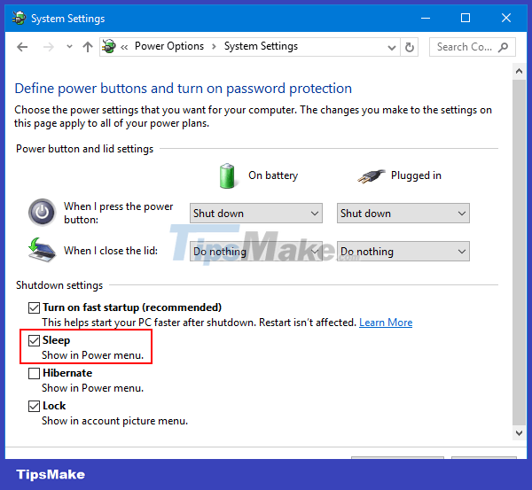 Restore missing Sleep option on Windows 11/10/8/7 Picture 6