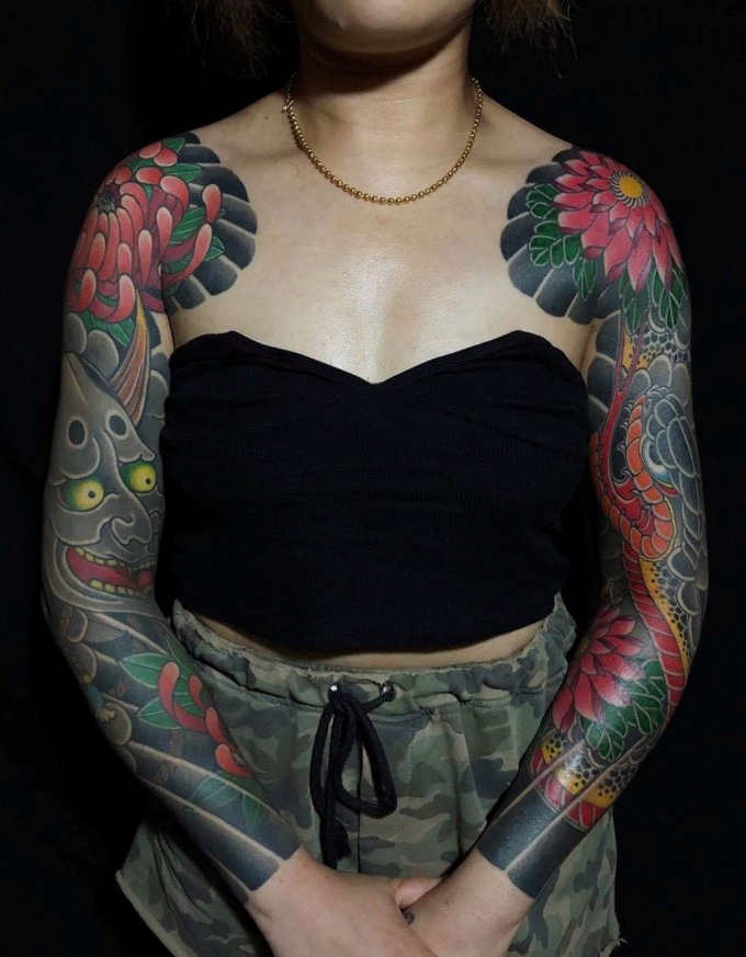 The most beautiful ancient Japanese tattoos for women Picture 33