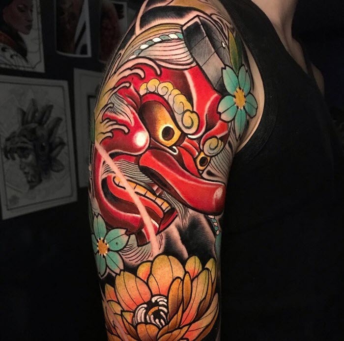 The most beautiful Japanese arm neck tattoo Picture 28