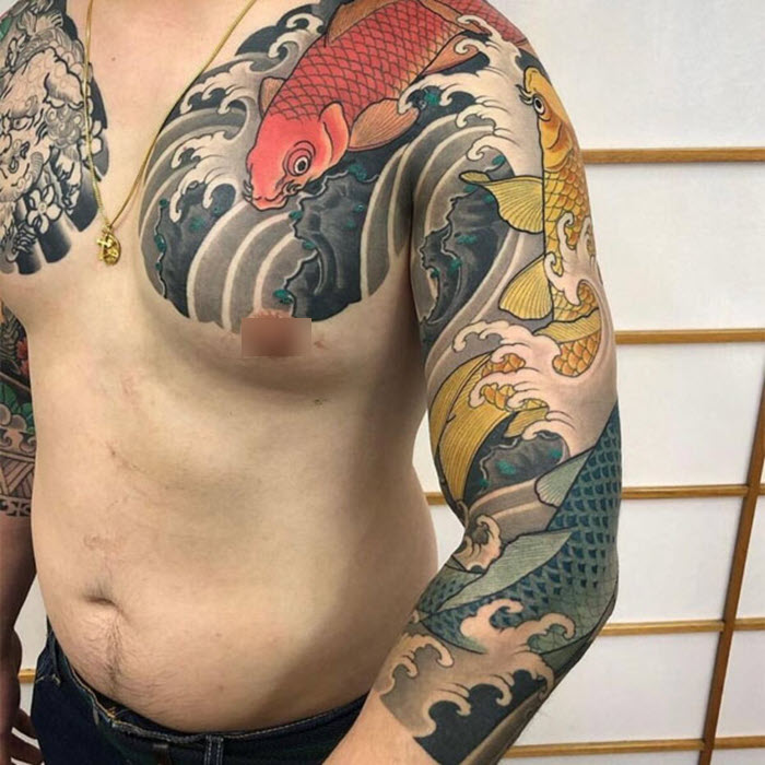 The most beautiful Japanese arm neck tattoo Picture 31