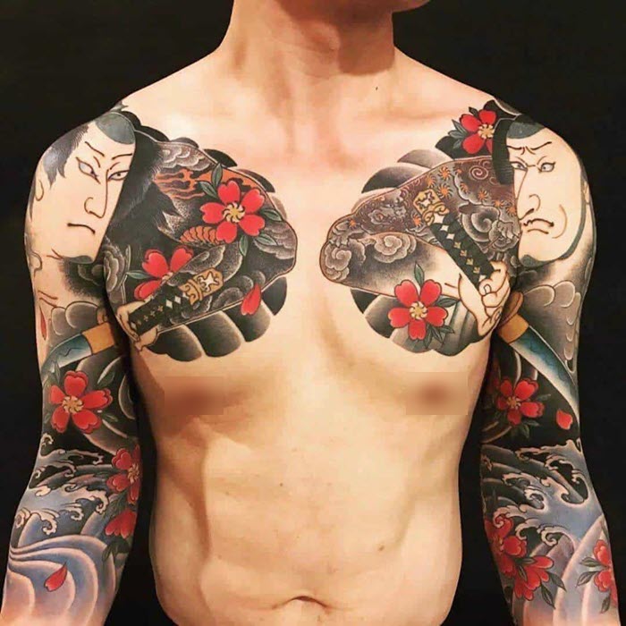 The most beautiful Japanese arm neck tattoo Picture 32