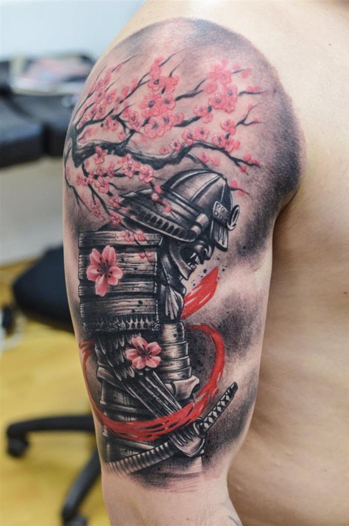 The most beautiful Japanese arm neck tattoo Picture 33