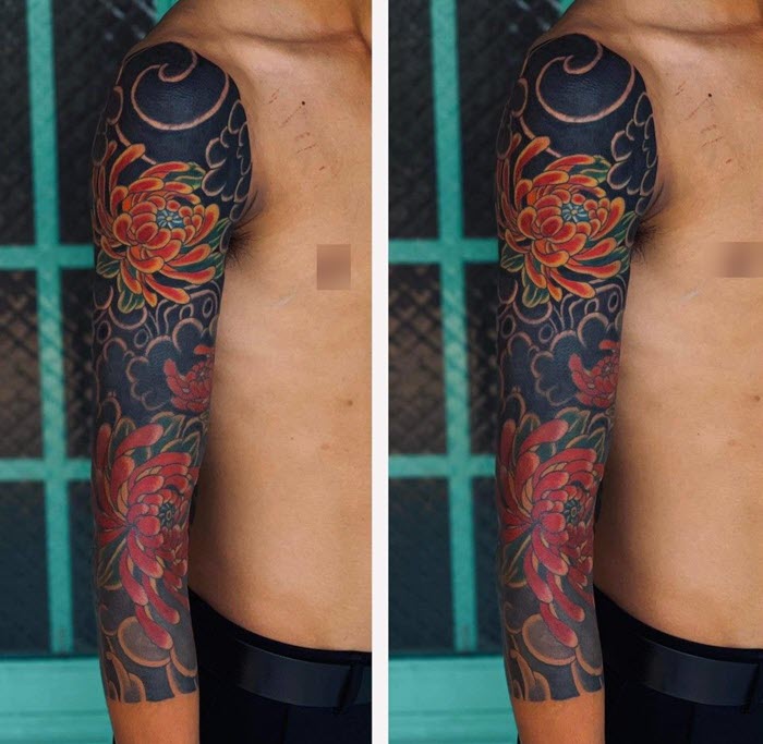 The most beautiful Japanese arm neck tattoo Picture 37