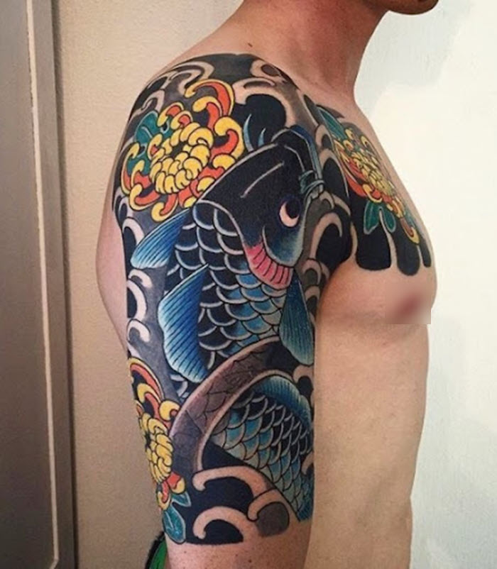 The most beautiful Japanese arm neck tattoo Picture 38