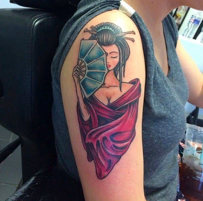 The most beautiful Japanese arm neck tattoo Picture 42