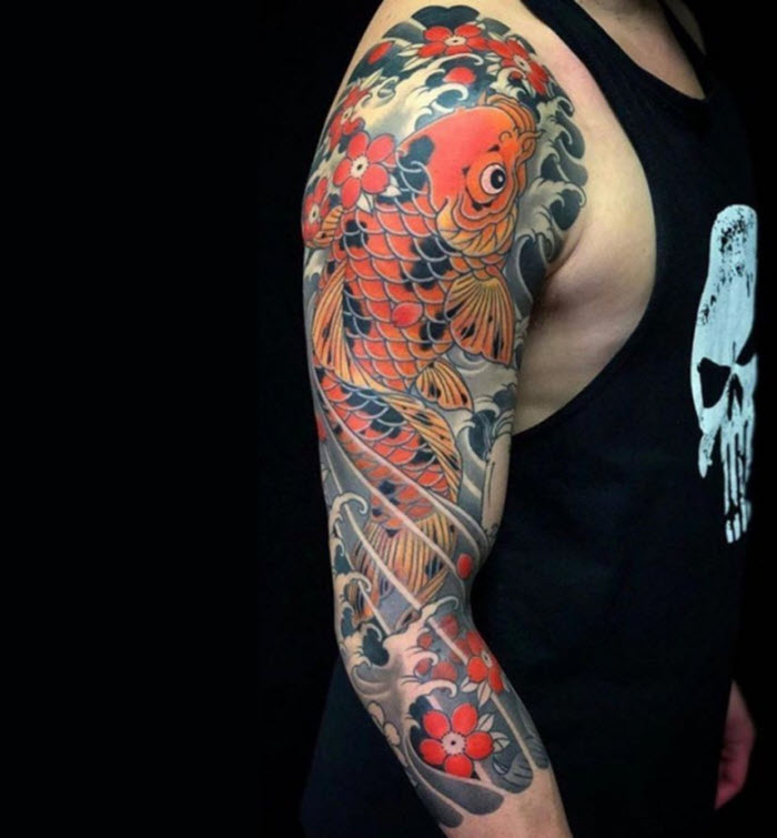The most beautiful Japanese arm neck tattoo Picture 49