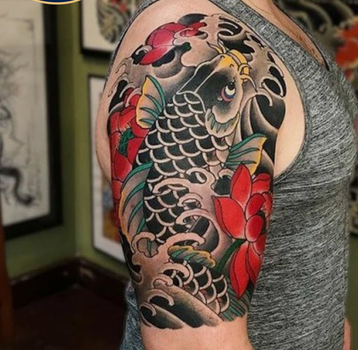 The most beautiful Japanese arm neck tattoo Picture 5