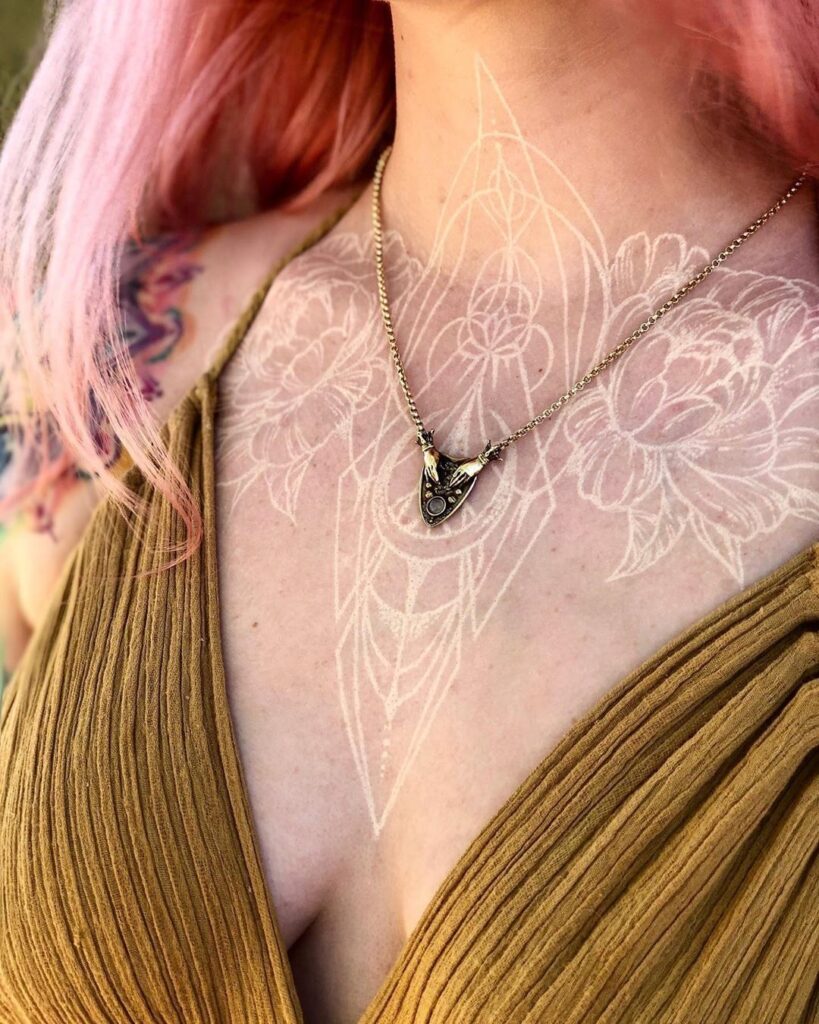 The most beautiful white ink tattoo designs Picture 49