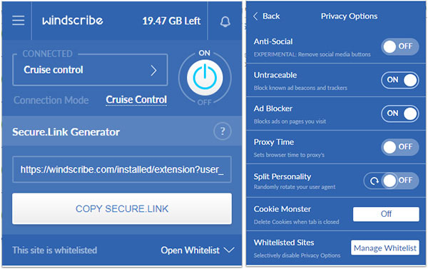 Windscribe - Trusted free VPN service for safe Internet surfing Picture 3