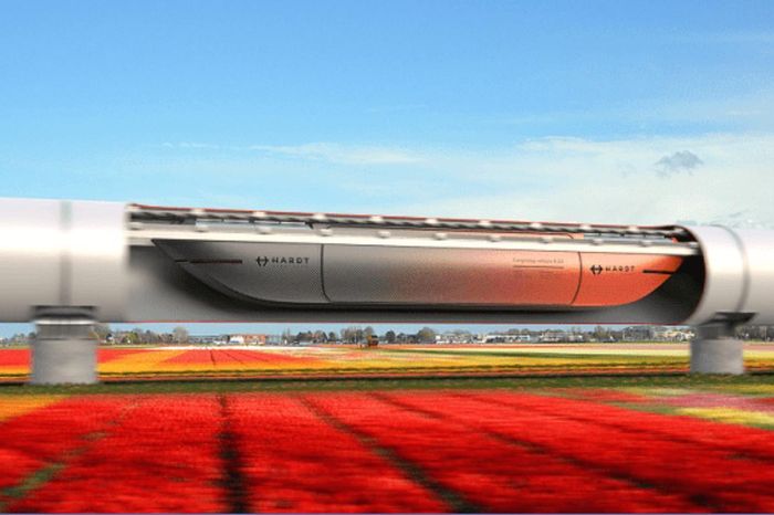 The tunnel transports people with magnets at up to 1,000km/h