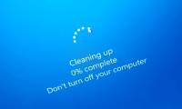 Details on how to fix the computer showing Cleaning Up