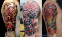 The most beautiful Japanese arm neck tattoo