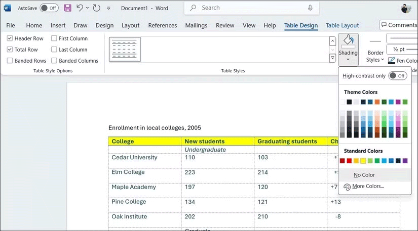 10 Useful Table Formatting Tips in Microsoft Word Picture 7