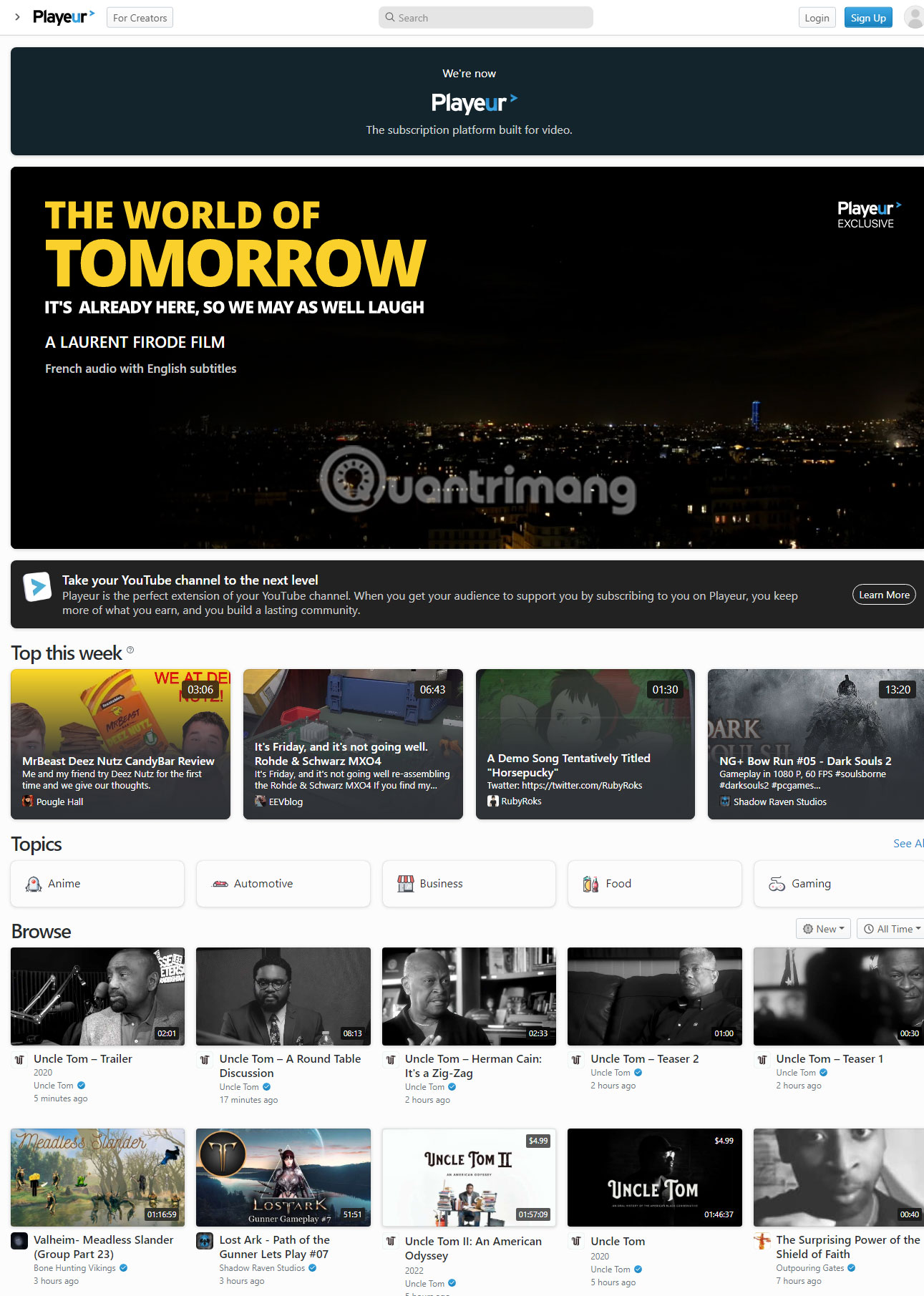 Picture 3 of 11 websites for watching videos similar to YouTube.