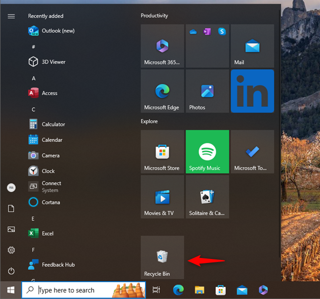 Picture 9 of 11 ways to open the Recycle Bin on Windows