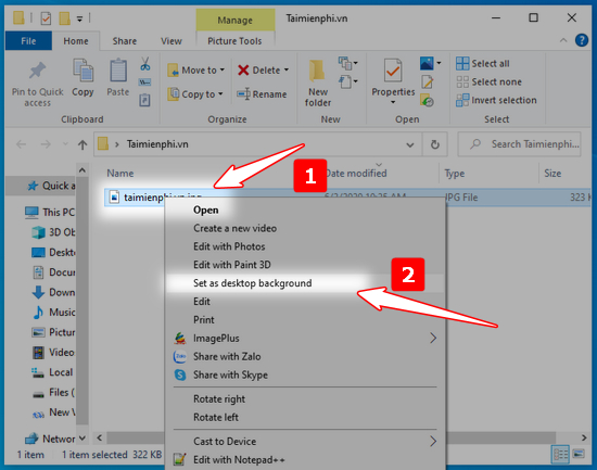 2 How to change Windows 10 computer wallpaper Picture 1